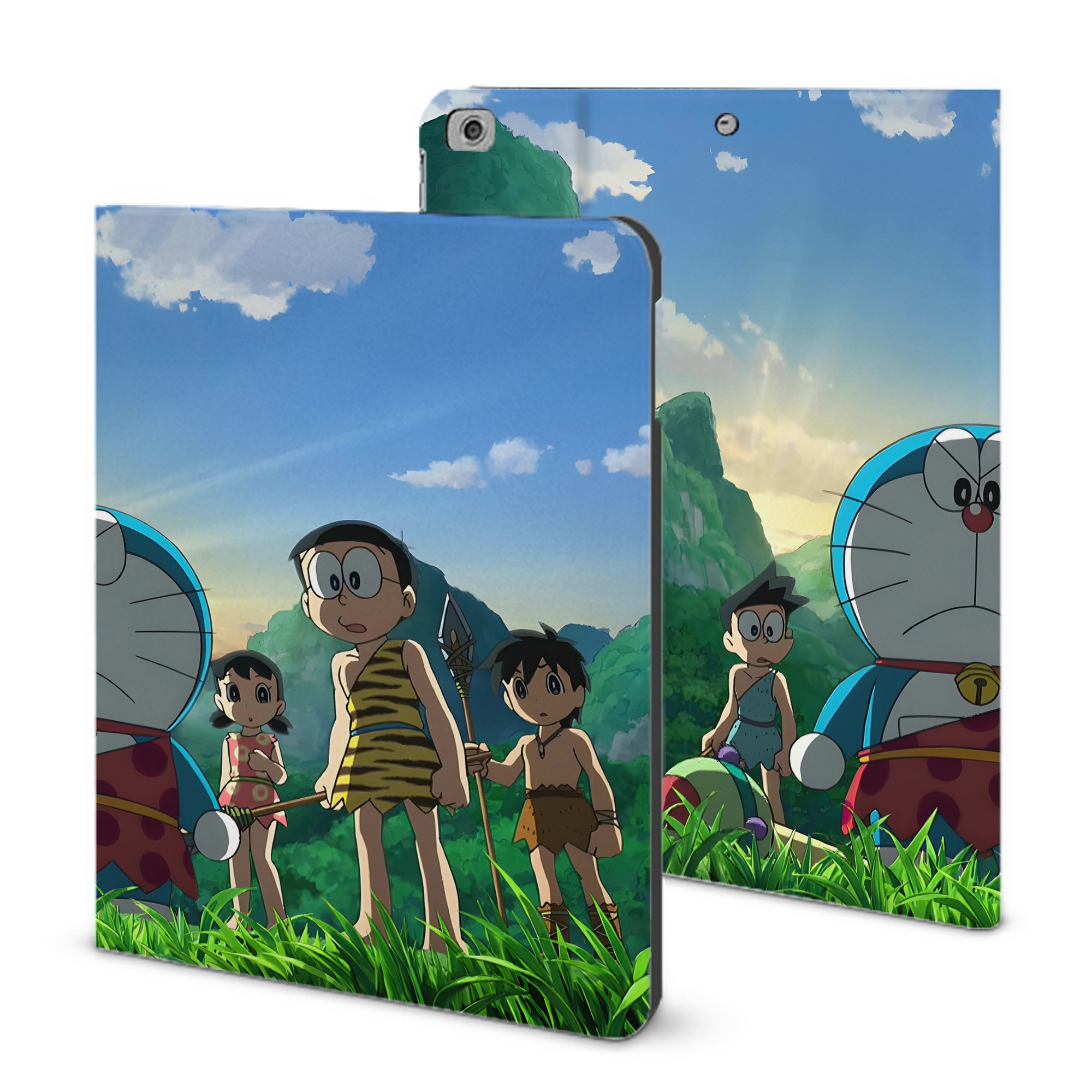 （画像用） ドラえもん Doraemon IPad ケース ブック型 PUレザー TPU 耐衝撃 軽量 薄型 ペン収納なし 全面保護 IPad 各モデル対応
